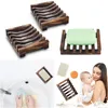 Natural Wooden Bamboo Soap Dish Tray Holder Storage Rack Box Container for Bath Shower Plate Bathroom