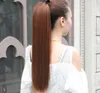 Saç Peruk 22 '' Uzun Düz Ponytails Kalıp Klipsi Klip Sentetik Midilli Kuyruk Isıya Dayanıklı Sahte Saç Ücretsiz Kargo