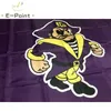 Drapeau en polyester des Pirates de la caroline de l'est de la NCAA, 3 pieds x 5 pieds (150cm x 90cm), bannière de décoration volante, cadeaux d'extérieur pour jardin et maison