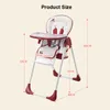 Fashion Baby Dining Chair Multifunction Portable Infant Highchair Adjustable & Foldable Baby Feeding Chair Washable for 7-36M