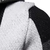 Loldeal Mens Casual Open Front Long Color Block Sweater Cardigan Hooded Knit Coat