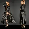 2018 Femmes Cosplay Costume Trench Uniforme En Cuir Orné Cape Sexy Élégant Dentelle Halloween Fête De Noël Vêtements