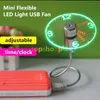 New Durable Adjustable USB Gadget Mini Flexible LED Light USB Fan Time Clock Desktop Clock Cool Gadget Real Time Display High Quality DHL