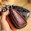 2018 sac à clés anti-déflagrant en relief première couche en cuir motif crocodile sac à clés sac à main pour clé de voiture pour hommes nouveau