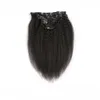 Clip diritta crespa peruviana nelle estensioni dei capelli 9 pezzi e 120 g/set Estensioni dei capelli umani neri naturali Capelli Yaki non remy grossolani