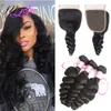 9a Brasiliansk Virgin Human Hair Weave Obehandlad Kroppsvåg Lös silkeslen Straight Natural Color 4x4 Lace Closure med 3 buntar från MS Joli