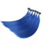 U Nagelvormige tip Remy Menselijk Hair Extensions Kleur Blauw Pre Bonded Fusion 50 Strands 1G / Strand Nagel U Tip Haarverlenging