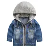 2018 neue Baby Jungen Jeansjacke klassische Reißverschluss Kapuze Oberbekleidung Mantel Frühling Herbst Kleidung Kinder Jacke Mantel
