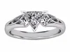 1 anello di fidanzamento con taglio trilione di diamanti Festa elegante Oro bianco massiccio 14 carati reale Misura 6 7 8 9 10