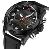 Naviforce merk luxe mannen analoge digitale lederen sport horloges heren leger militaire horloge man quartz klok relogio masculino hoge kwaliteit!