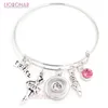 Groothandel Snap Sieraden I love Dance Armband Uitbreidbare Bangle Ballerina Balletschoen Drukknoop Armbanden voor Dansende Danser Geschenken