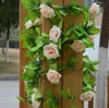 2.4m /94.5 "İpek Gül Vine Yapay Gül Camellia Çiçek Vine Düğün Noel Secator Yapay Gül Asıkları 16 Renk Stok