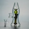 Nuevo diseño Lámpara de lava Bong de agua Bongs de vidrio de 8 pulgadas Tubos de agua de vidrio grueso de 5 mm Plataformas de aceite conjuntas de 14 mm con recipiente de vidrio