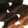 Mi Hair T1B / 4/30 Ombre Indische Haarwebart Bundles Körperwelle 3 Ton Schwarz Braun Blond Menschliches Haar Schuss 8-30 Zoll Nicht Remy