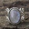 2018 New Arrival 1PC Boho Jewelry Silver Natural Moonstone Personalized Ring Gift Amazing hot sale Mar 20