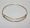 10 stks / partij Mode Uitbreidbare Wire Bangle Armband Verstelbare Goud Zilver Tone Charms DIY voor Dames Mannen Sieraden