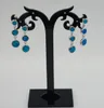 Orecchini pendenti con goccia vintage in opale blu Set di orecchini pendenti rotondi in argento sterling 925 con opale di fuoco per le donne