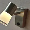 Topoch Etagenbett-Nachtlichter, Lampe mit Ein-/Ausschalter, Wandleuchter, drehbarer Kopf, Nickel-Finish, integriertes Netzteil, LED, 3 W, 200 lm, einzigartiges Acrylgehäuse