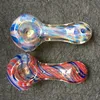 USA Glass Hand Pipes Tobacco Unique Pot Pipe Mini Small Bowl 2.95 Inches Fumed Pyrex Colorful Spoon Smoking Accessories