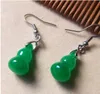 Jade naturel 925 crochet balancent goutte d'eau boucle d'oreille Fine Jade larme goutte vert Jade boucles d'oreilles bijoux fille cadeau