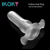 IKOKY Hollow Anal Plug Yumuşak Popo Fiş Erkek Penis Yapay Penis Eklemek tasarım Yetişkin Ürünleri Prostat Masajı Seks Oyuncakları Kadın Erkek Gay S924