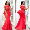 ASO EBI Satin Mermaid Prom Jurken Zuid-Afrikaanse pailletten Applicaties Rits Terug Avondjurken Plus Size Vloerlengte Dames Formele slijtage