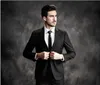 잘 생긴 흑인 남자 정장 비즈니스 스마트 캐주얼 슬림 맞는 결혼식 정장 맞춤형 플러스 크기 턱시도 블레이저 최고의 망 재킷 신랑 의상