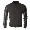 New Trend Black College Baseball Jacket Uomo/Ragazzo Veste Homme Casual Pu Leather Sleeve Mens Felpa Varsity Giacche per l'autunno