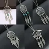 Gioielli stile etnico maglione catena frangia piuma stile lungo acchiappasogni collana regalo di Natale collana di dichiarazione boho