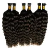 Mongolian Afro Kinky Curly Hair Keratin Stick Tips Hårförlängningar 300g Förbunden Jag Tips Hårförlängning Kapslar Human Fusion