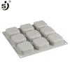 Handmade Silicone Molds 9-Cavity Mold Safe Bakeware Square Soap Mold Maker Baking Tools for Cakes Bread Appliances277h