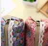 Flower Floral Pencil Pen Canvas Case Cosmetic Small Makeup Tool Bag Storage Pouch Borsa stampa studente matita cancelleria