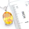 مجموعات مجوهرات Luckyshine الزفاف البيضاوي Citrine Gems 925 Sterling Silver Cubic Zirconia Pendants Drop أقراط مجموعات المجوهرات سيدة 46704530058