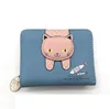 Women cute cat wallet small zipper girl wallet pu leather women coin purse female card holder wallet billetera