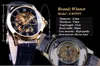 Zwycięzca 2021 Mężczyzna Wrist Watch Luksusowy Szkielet Męski Zegarki Top Marka Luksusowy Automatyczny Oglądaj Mała Dial Golden Case Fashion Casual