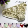 Meados de Cintura 100% Calcinha De Seda Real Calcinhas Cuecas para As Mulheres L XL XXL 3XL Plus Size Mulher Lingerie Sexy