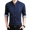 Homens Camisas Slim Fit Manga Comprida Casual Cotton Business Shirts Camisas Formal Camisa Vestido de Escritório para Botão Mens Down Down