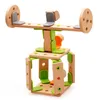 DIY Creative Wooden Building Blocks Toy Assemble Helikopter Robot Djur Plane Bikes Kids Puzzle Montessori Imagination och Hands-On Abilit