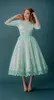 1920S 'Vintage Dentelle Pal Robes à moitié manches Mint Green Tea Longueur Spring Plus Taille Soirée Soirée Dresses Robes de graduation Robes de graduation