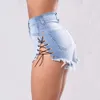 Sexy Nachtclub Meisjes Dames Hoge Taille Denim Shorts Side Lace Up Back 2 Pockets 2018 Zomer Nieuwe Casual Korte Shorts voor Vrouwen