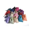 Mini Jute Pouch Linen Hessian Hemp Drawstring Liten Gift Packaging Bag Wedding Ring Smycken Packing Pouch GA237444418