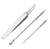 New arrival 3Pcs Stainless Steel Silver Blackhead Facial Acne Spot Pimple Remover Extractor Tool Comedone oc12