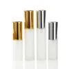 5 ml 10 ml 1 / 3oz Goud Frosted Fine Mist Atomizer Glasfles Spray Hervulbare Geur Parfum Lege Geurfles voor Reisfeest