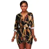 Summer Vintage Long Sleeve Mini Dress Women Classic Retro Blouse Party Beach Casual Dresses Black S-XL