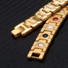 Heißer verkauf Gold Titan Magnetische Therapie Armband für Arthritis Schmerzen Relief Magnetische Therapie Gesunde Medizinische Alarm ID Armbänder für Männer