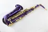 Märke Kvalitet Musikinstrument Margewate Alto Eb Saxofon E Plat Unique Purple Body Gold Lacquer Key Sax med munstycke