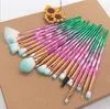 20pcs Unicorn makeup Brushes Mermaid Brush Eye Shadow Foundation Eyebrow Makeup Brushes Fishtail Brush gradient color Comestic Tool