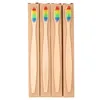 Ny färgglada trä regnbåge bambu tandborste mjuk huvudbristel familj oral vård mark borsta dina tänder
