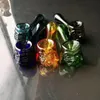 Курящая труба мини -кальян стеклянные бонги красочные металлические в форме высококачественная цветная стеклянная труба призрачных головок