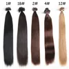 1G S 100G pakiet 14 24 100 Human Hair Extension U końcówkę Peruvian prosta fala paznokci Włosy 5 Kolor Opcja